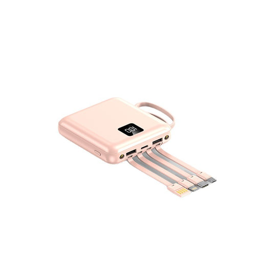 Portable power bank with integrated charging cables and LCD display Bowlift