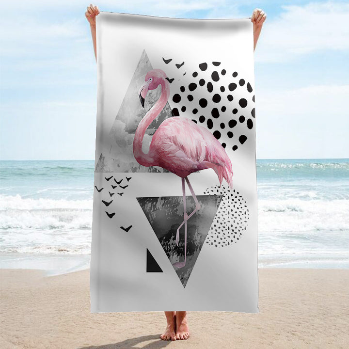 Beach towel with tropical flamingo pattern Bowlift