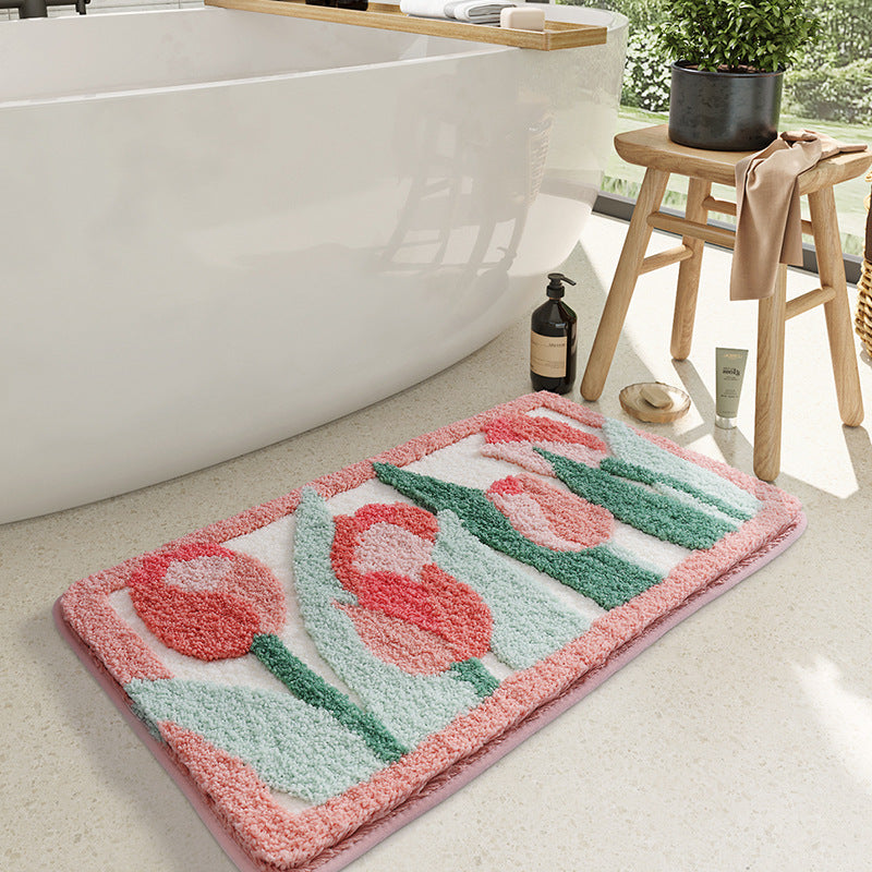 Vintage Floral Bath Mat Bowlift