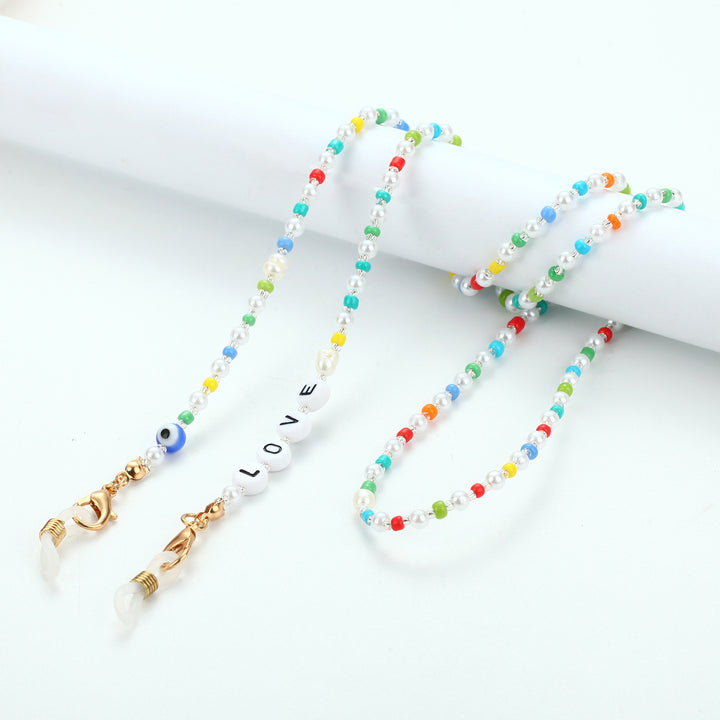 Fashionable glasses strap with colorful beads Bowlift