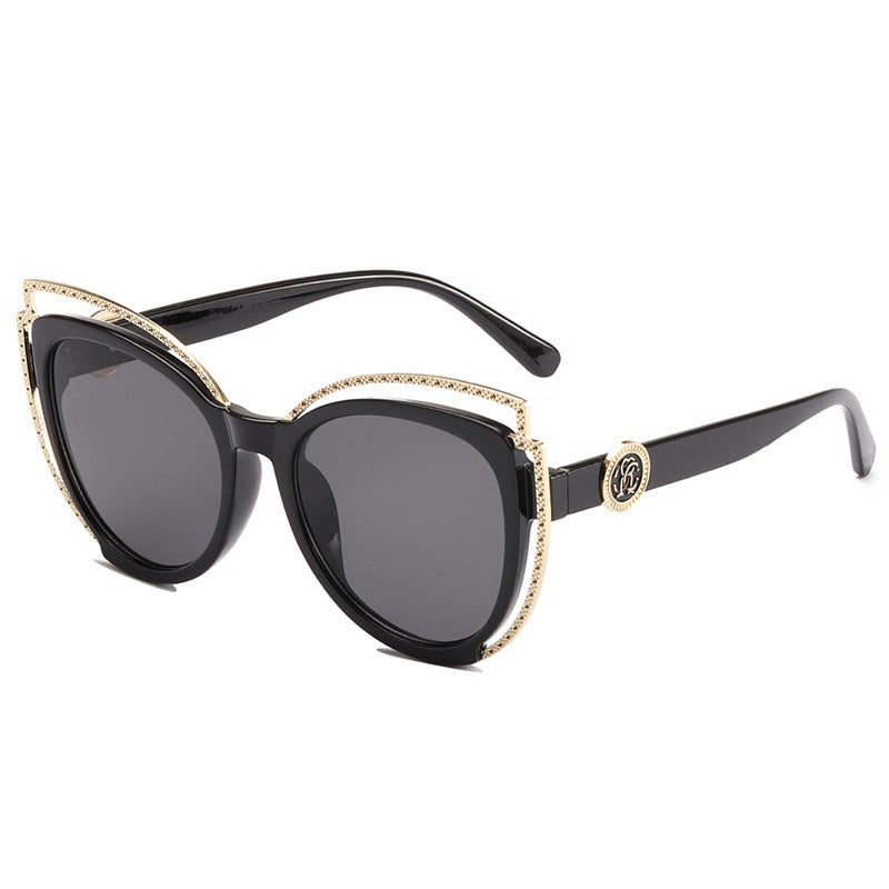 Women Cat-Eye Sunglasses with Sparkling Detail Bowlift