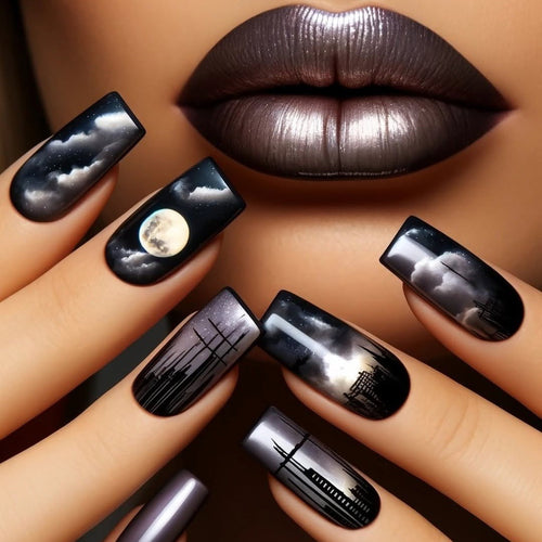 Set of artistic and decorative artificial nails Bowlift