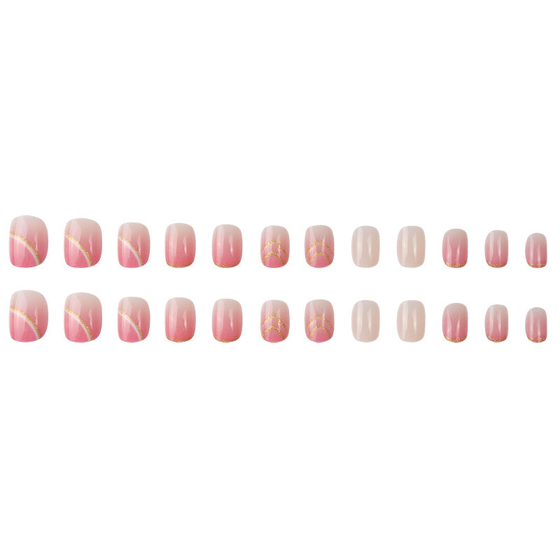 Artistic Bi-Colored Press-On Nails Bowlift