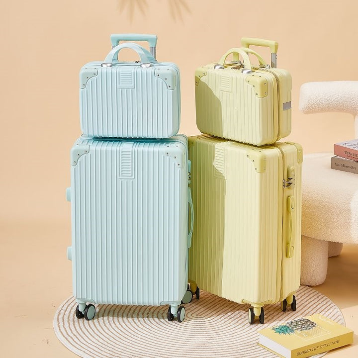 Hard-shell suitcase with double safety lock and flexible interior Bowlift