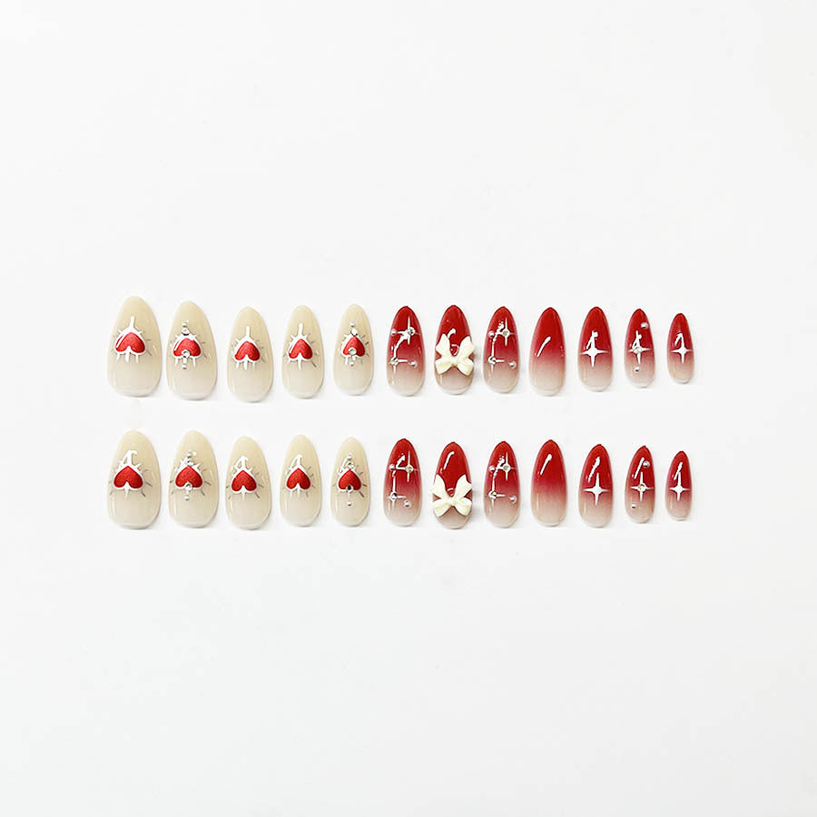 Artistic Heart-Themed Nail Art Extensions Bowlift