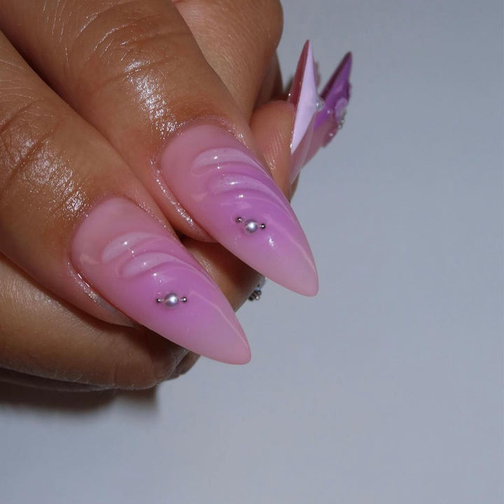 3D Decorative Floral Press-On Nail Extensions Bowlift