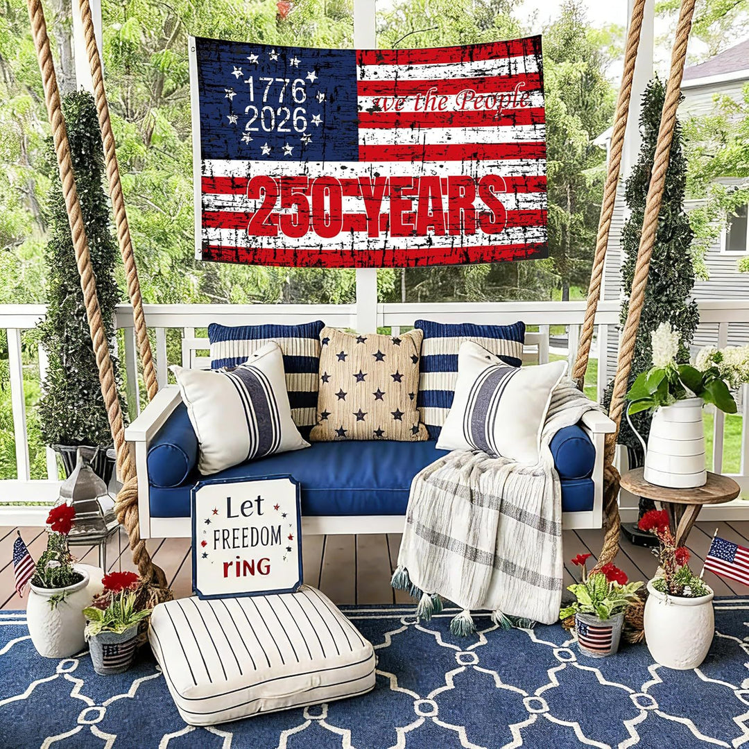 Unisex nan patriotic commemorative heavyweight outdoor flag banner with reinforced grommets and printed eagle emblem Bowlift
