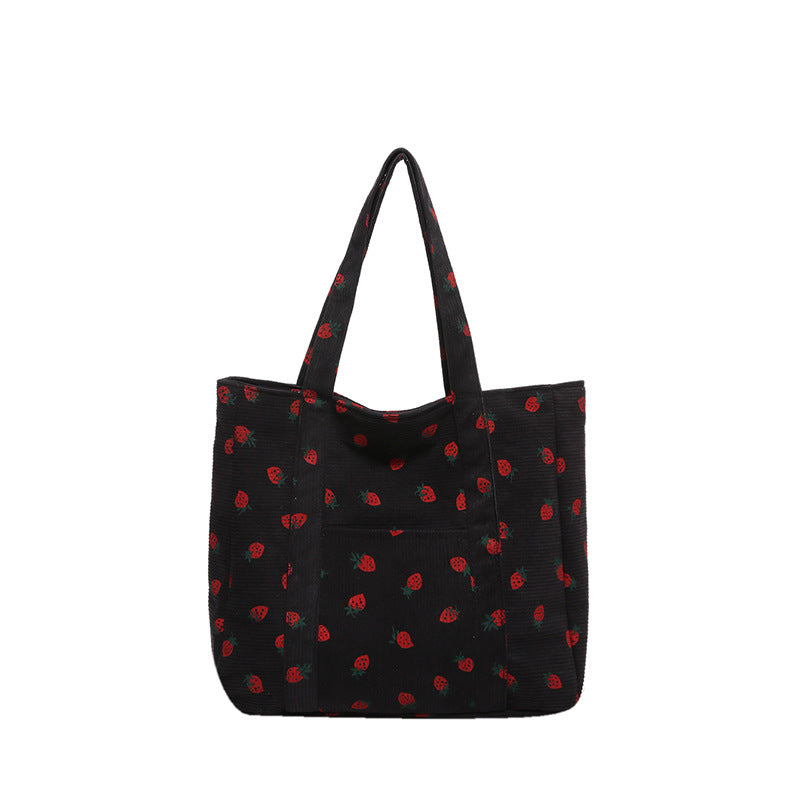 WoStylish Corduroy Shopping Tote Bowlift