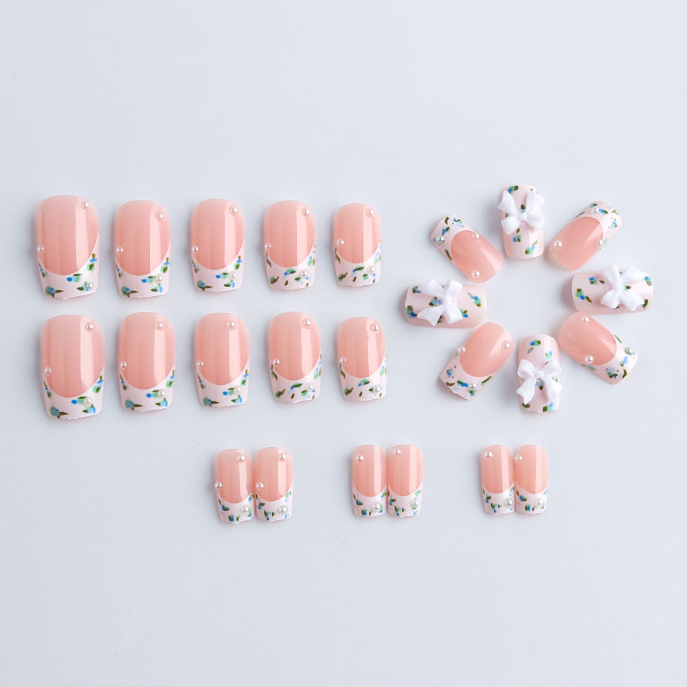 Floral Textured Press-On Nail Art Bowlift