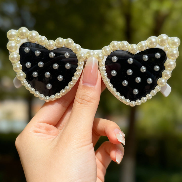 Bridal Heart-Shaped Sunglasses Bowlift