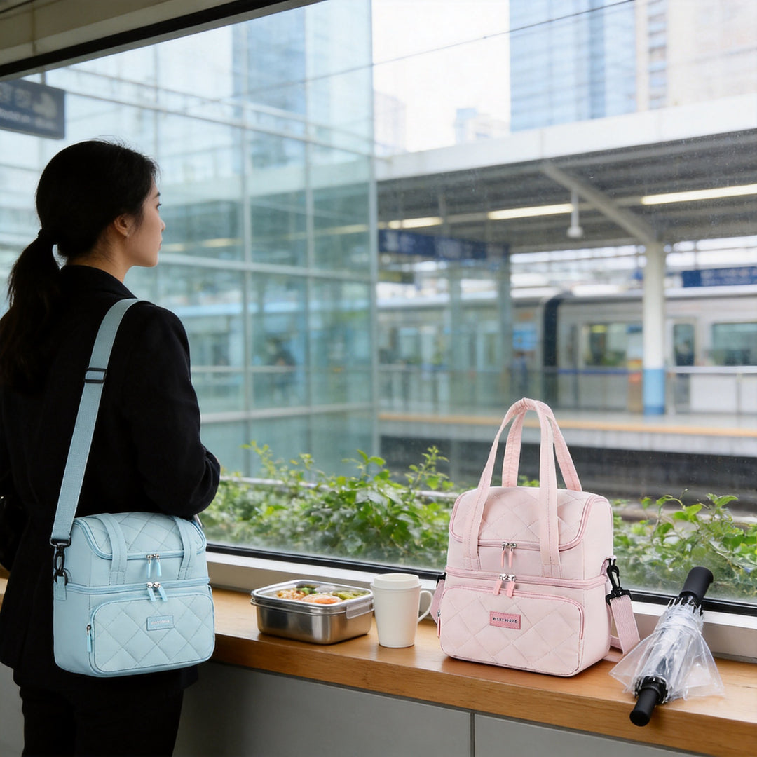 Insulated Multi-Compartment Lunch Cooler