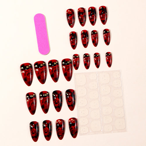 Artistic Floral Stiletto Nail Art Extensions Bowlift