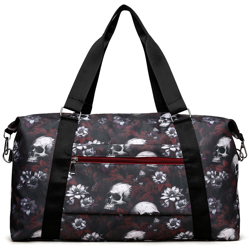 Artistic Skull Print Duffle Bag Bowlift