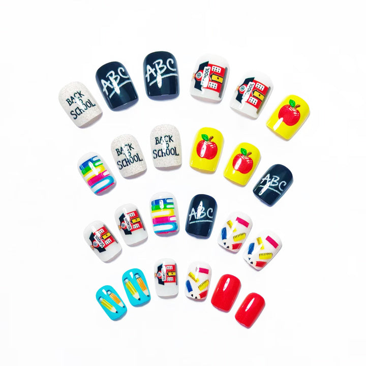 Art Nails with Creative School Motif Bowlift