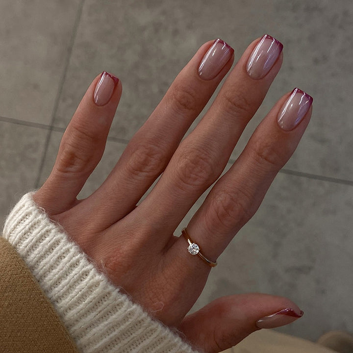 French Tip Press-On Nail Set Bowlift