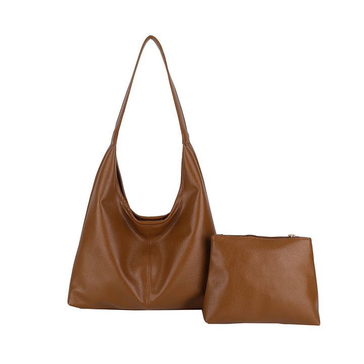 Contemporary Leather Shoulder Bag Bowlift