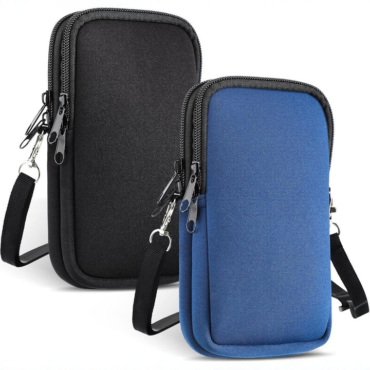 Protective Neoprene Phone Belt Pouch with Double Zip and Carabiner Bowlift