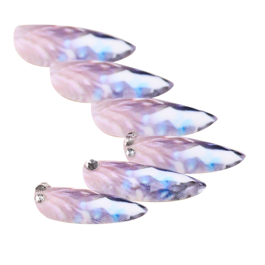 Stylish artificial nail set with glittering ombre effect Bowlift