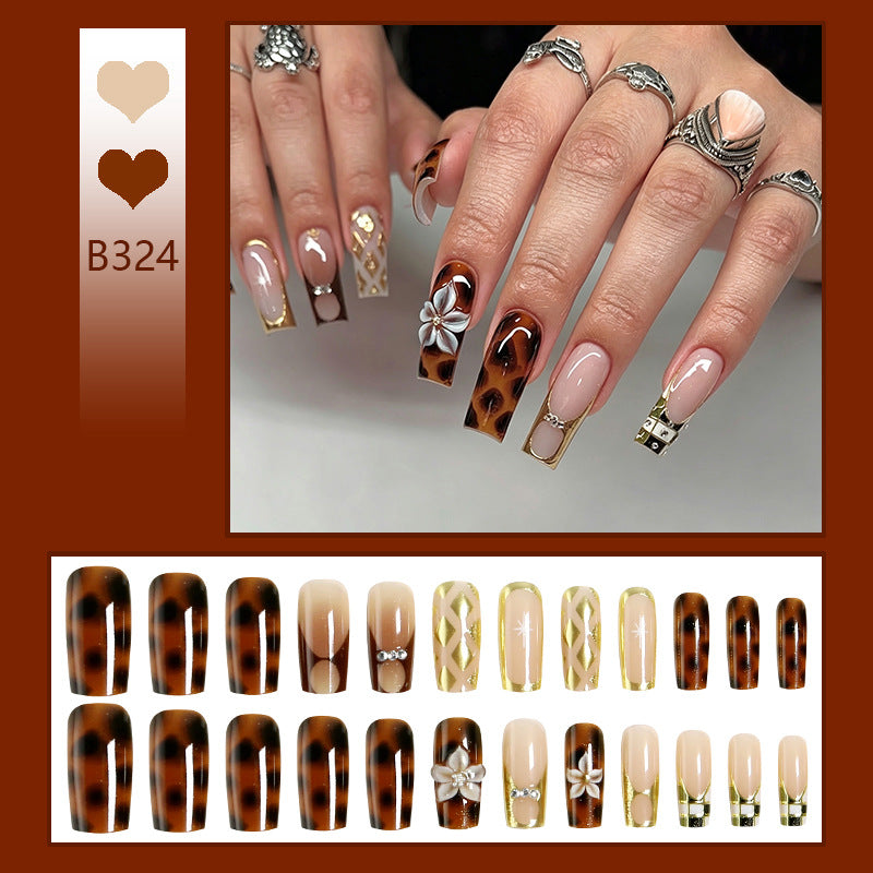 Acrylic nail set with glamorous decorations and elegant designs Bowlift