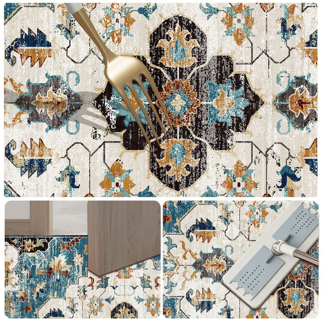 Floral Print Bath Mat Bowlift