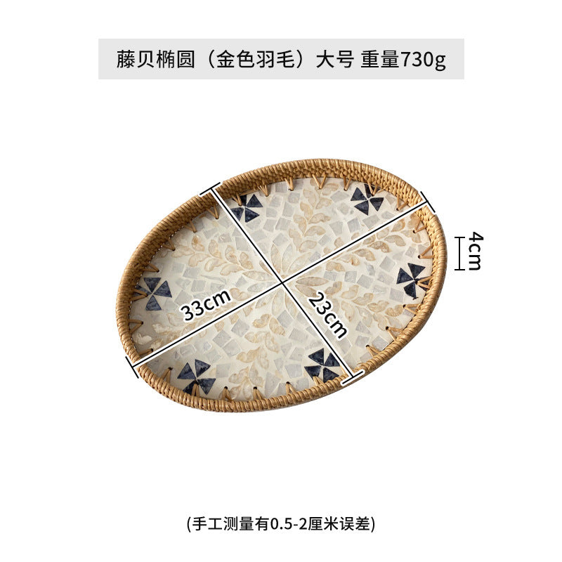 Ladies Elegant Serving Plate Set made of handwoven natural material Bowlift