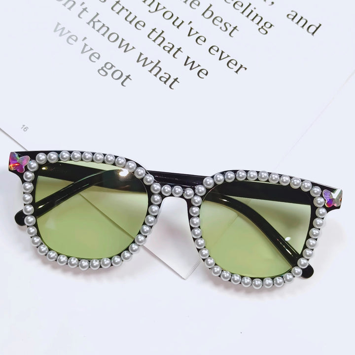 Ladies Glamorous Sunglasses with Pearl Frame Bowlift
