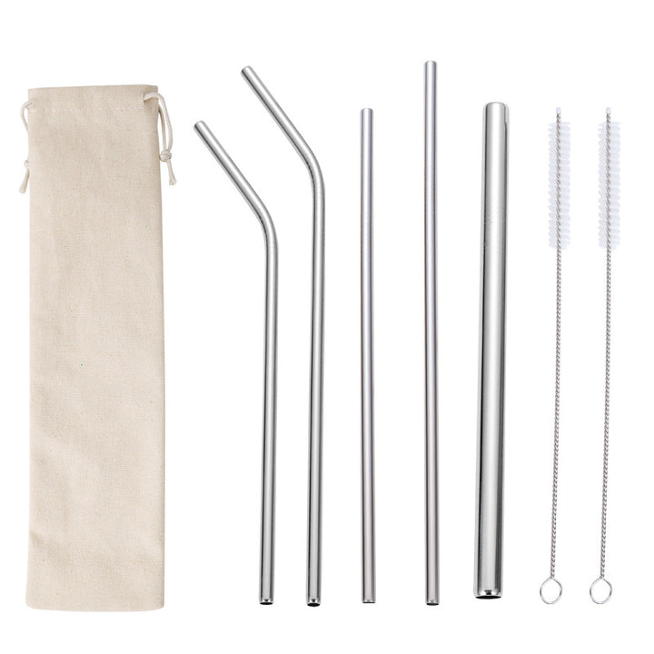 Stainless Steel Straw Set with Cleaning Brushes Bowlift