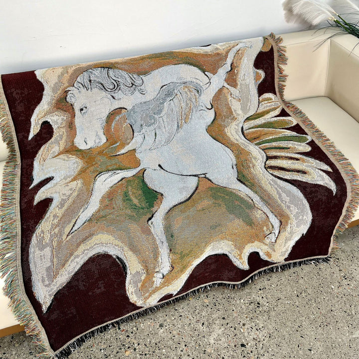 Artistic Unicorn-Themed Throw Blanket