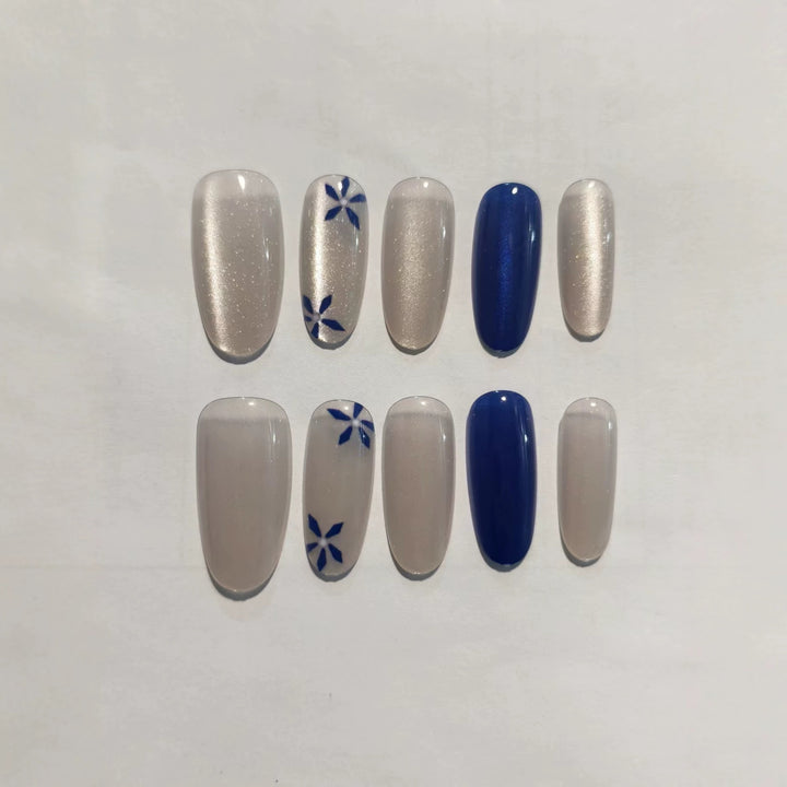Artistic Floral-Inspired Press-On Nail Set Bowlift