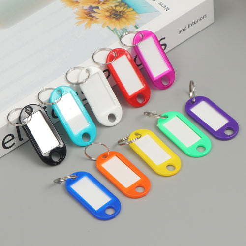 Unisex writable keychain with clear labeling field Bowlift