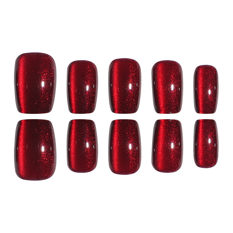 Glossy Long Square Press-On Nails Bowlift
