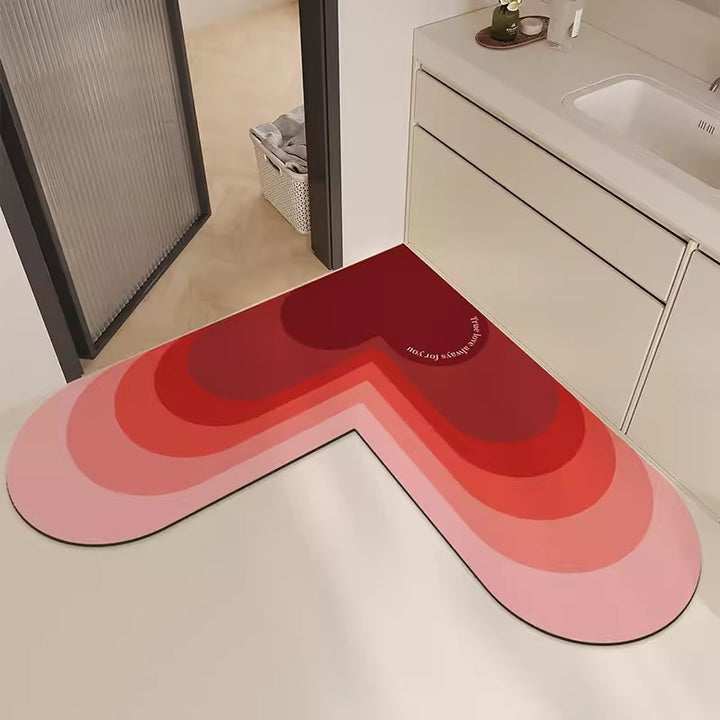 Heart-Shaped Kitchen Area Mat