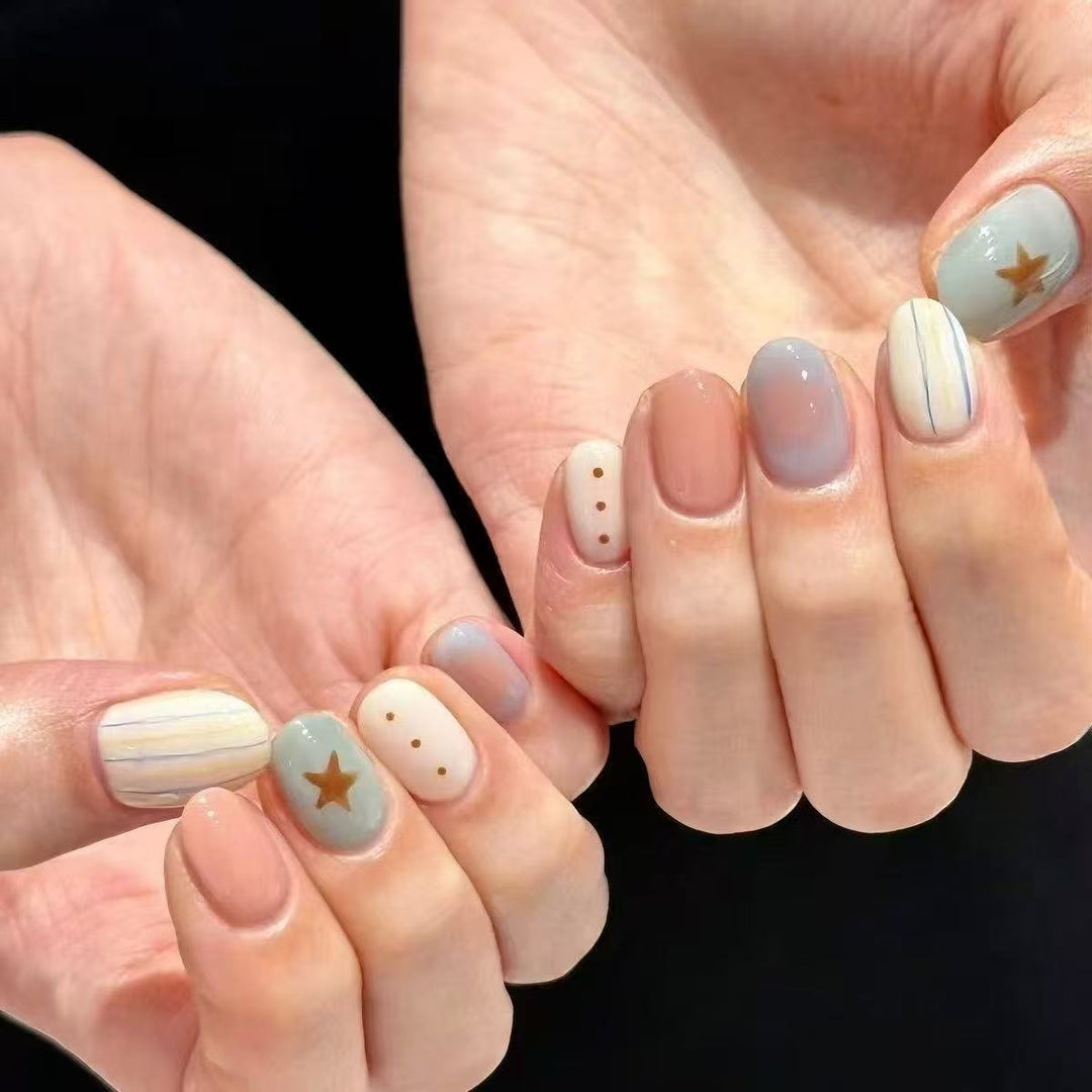 Artistic Cat-Themed Press-On Nail Art Set Bowlift