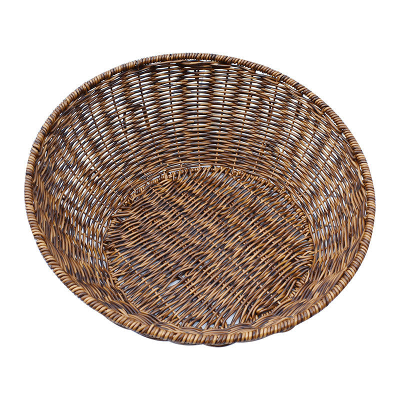 Artisan Woven Round Storage Basket Bowlift