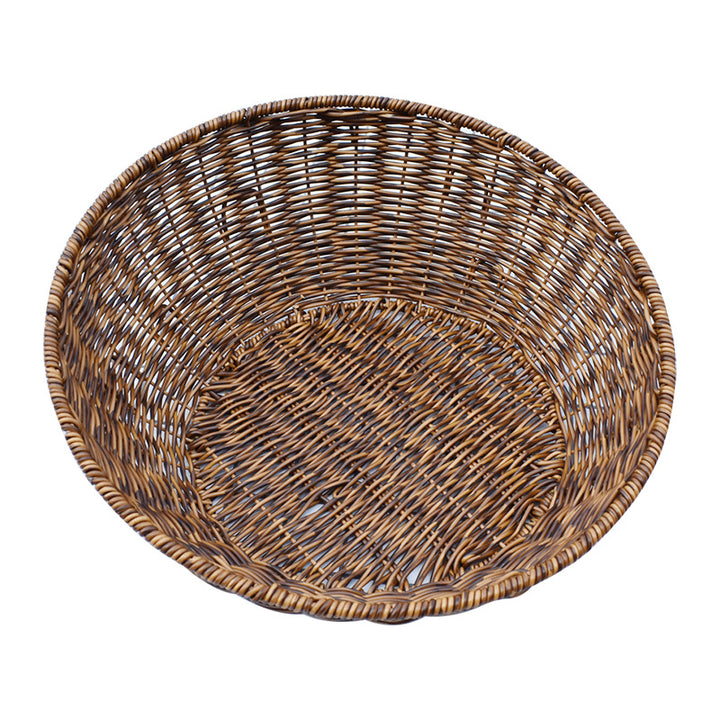 Artisan Woven Round Storage Basket Bowlift