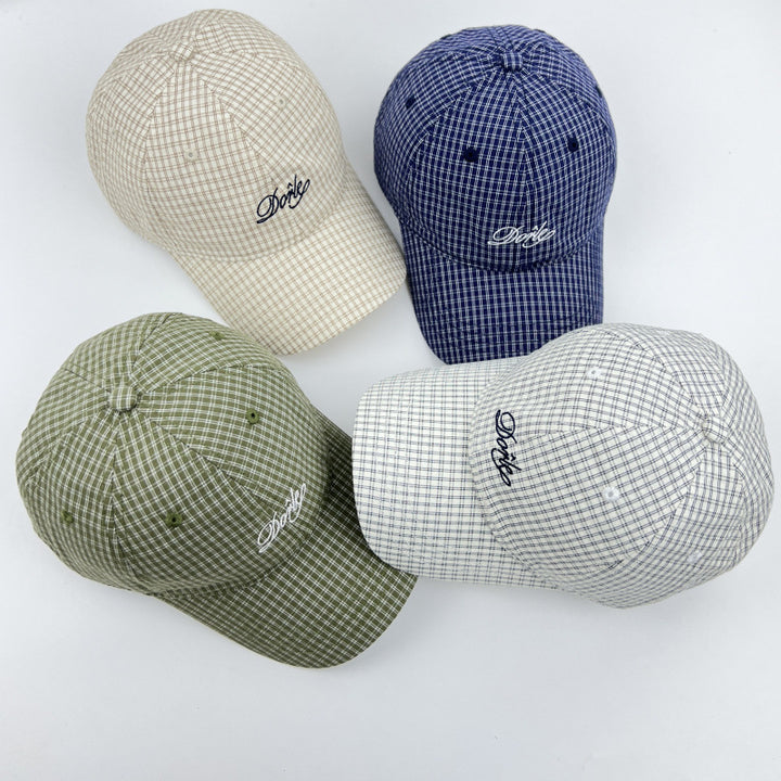 Women's Structured Plaid Baseball Cap Bowlift