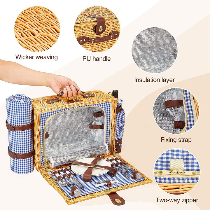 Ladies high-quality picnic basket with classic design Bowlift