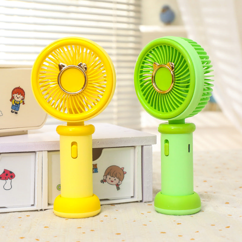 Women Portable Handheld Fan with Cute Cat Design Bowlift