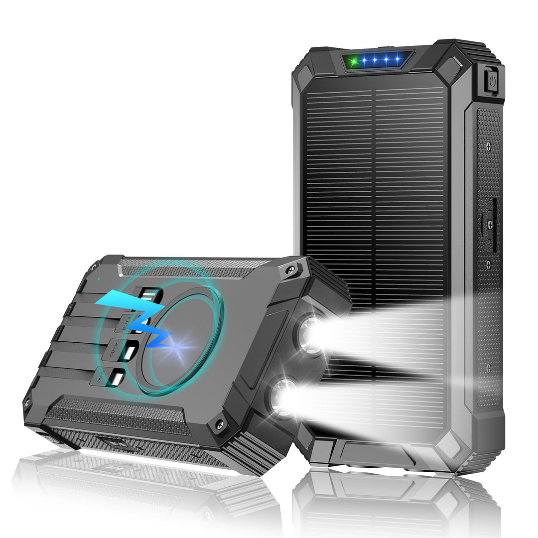 Solar and fast charging power bank with LED flashlight Bowlift