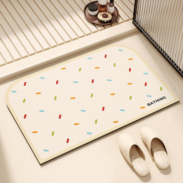 Playful dog-themed bath mat