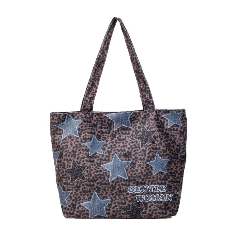 Chic Denim Patchrk Tote Bag Bowlift