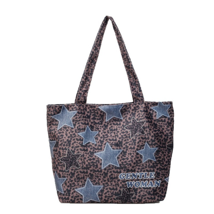 Chic Denim Patchrk Tote Bag Bowlift