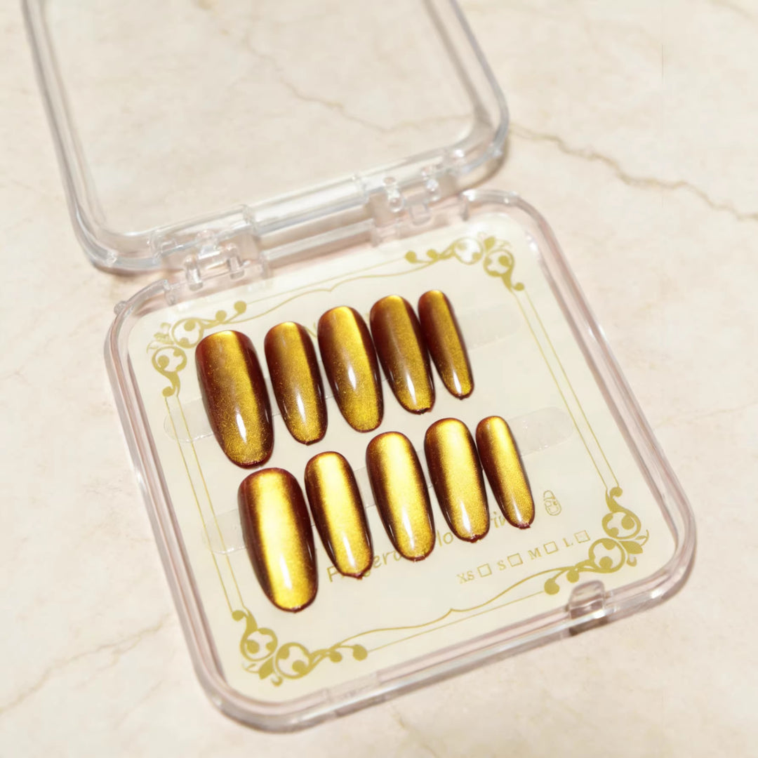 Glossy Almond-Shaped Press-On Nail Tips Bowlift