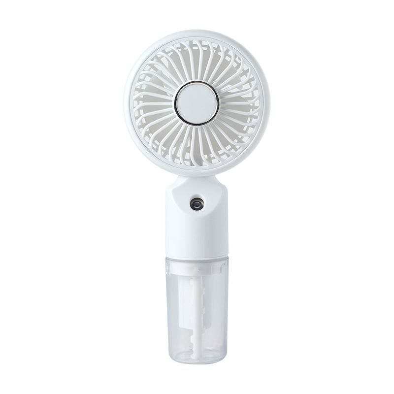 Cooling portable handheld misting fan with detachable water reservoir adjustable-speed USB-C rechargeable foldable stand Bowlift