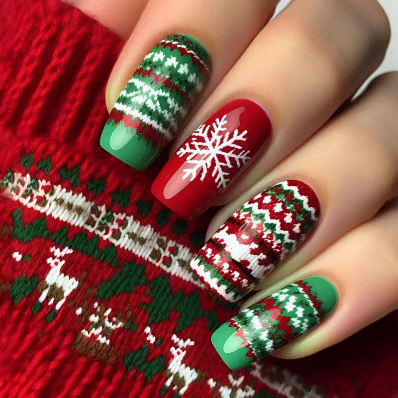 Festive artificial nails with Christmas motifs Bowlift