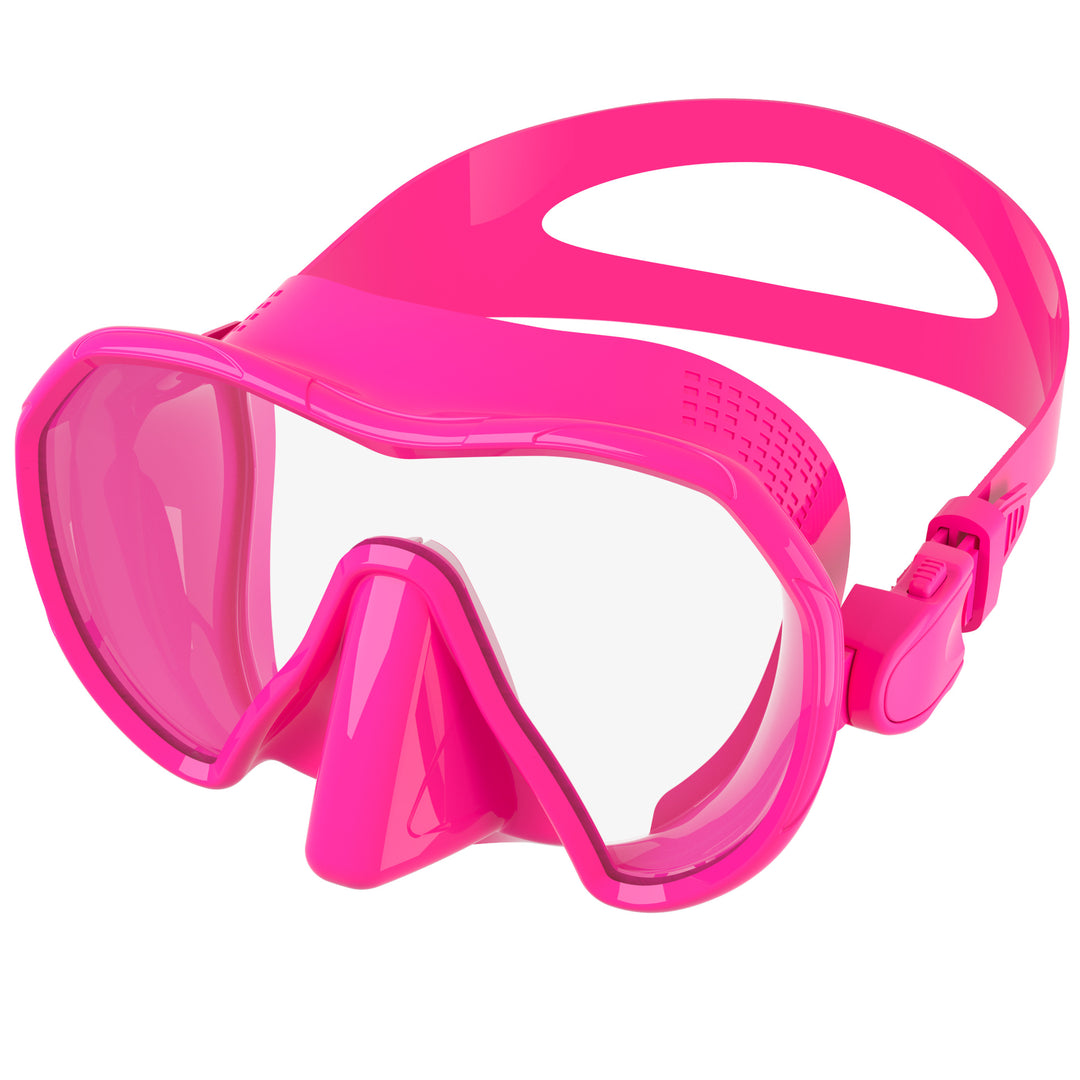 Diving mask with wide field of vision and comfortable silicone edge Bowlift