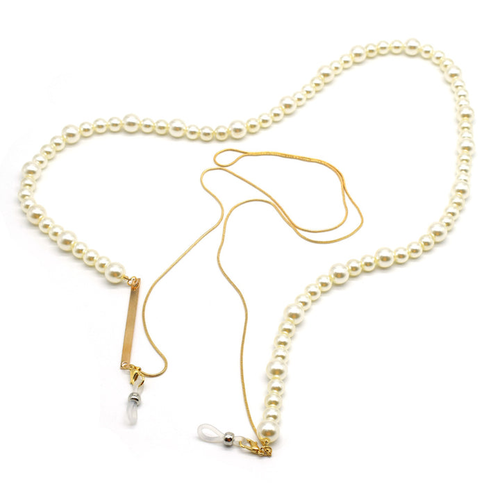 Decorative Pearl-Accented Eyewear Chain Bowlift