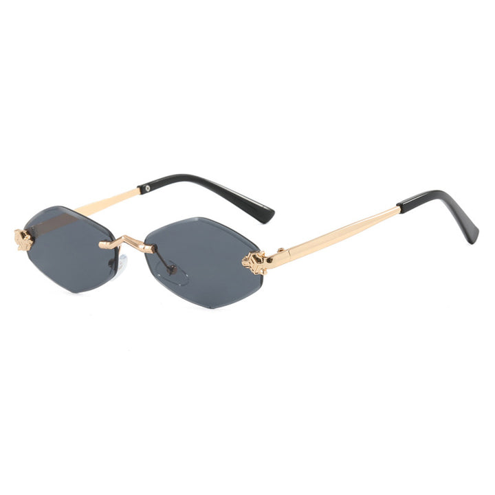 Women's geometric sunglasses with double metal frame and protective lenses Bowlift