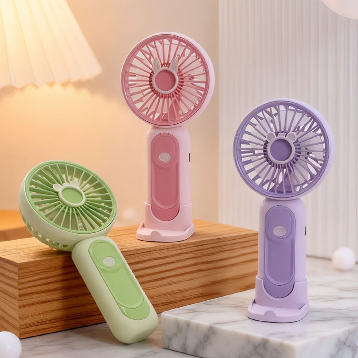 Unisex compact USB handheld fan with removable stand and quiet motor Bowlift