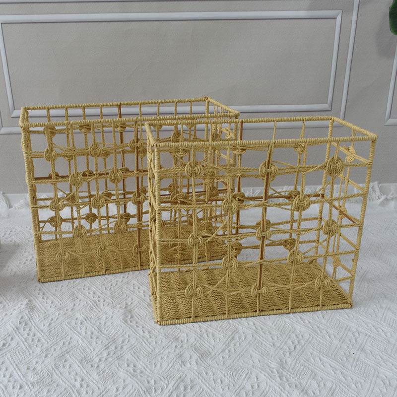 Handwoven Natural Fiber Storage Basket Bowlift